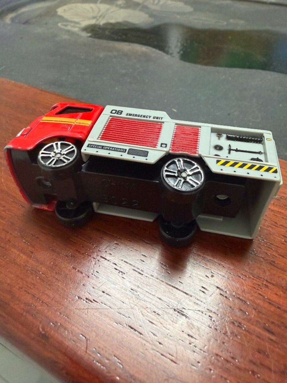Vintage Red & White Emergency Fire Truck Diecast - Picture 6 of 6